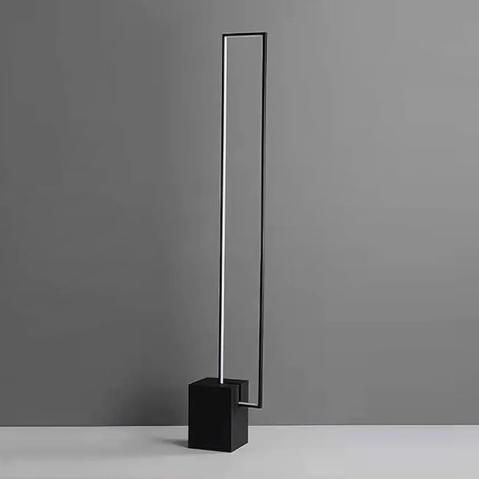 LOVEDIMA Metal LED Floor Lamp,Rectangular Standing lamp with Black Base