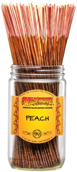 Wild Berry Incense Sticks - Peach - Hand Dipped in The USA (100 Count) (Peach)