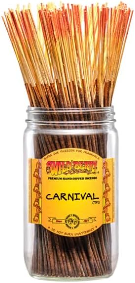 Wild Berry Incense Sticks - Carnival - Hand Dipped in The USA (100 Count) (Carnival)