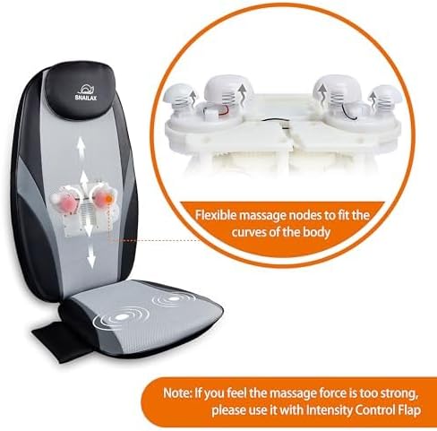 Snailax Shiatsu Massage Cushion with Heat Massage Chair Pad Kneading Back Massager for Home Office Seat use