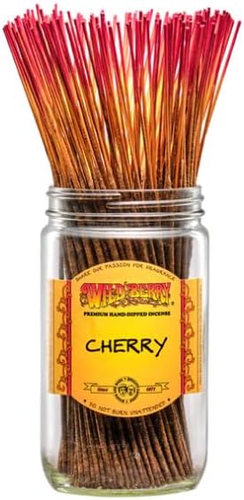 Wild Berry Incense Sticks - Cherry - Hand Dipped in The USA (100 Count) (Cherry)