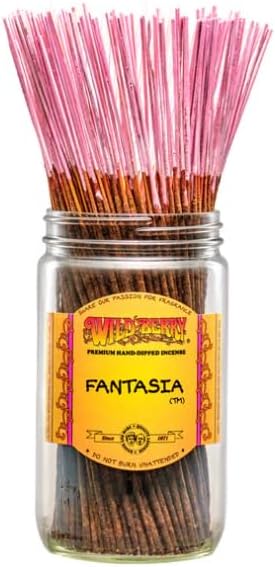Wild Berry Incense Sticks - Fantasia - Hand Dipped in The USA (100 Count) (Fantasia)
