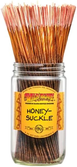 Wild Berry Incense Sticks - Honeysuckle - Hand Dipped in The USA (100 Count) (Honeysuckle)