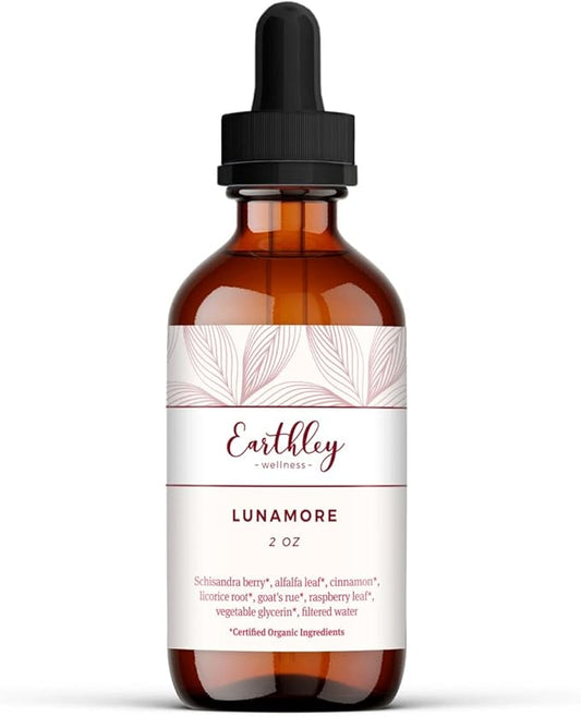 Earthley Wellness Lunamore, Natural Anti-oxodant Remedy for Women, Reduce Cramps (2oz)
