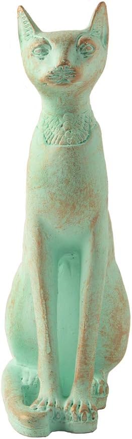 Discoveries Egyptian Imports Patina Bastet Cat Statue - Made in Egypt - 5" Tall - Egyptian Goddess