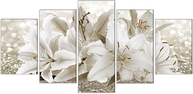 LUDUHU Arts Modern Flower Theme Wall Art - Abstract Orchid Canvas Wall Decor Flower Abstract Painting Still Life Canvas Wall Art for Home Decor (B,Oversize 60x30inch)