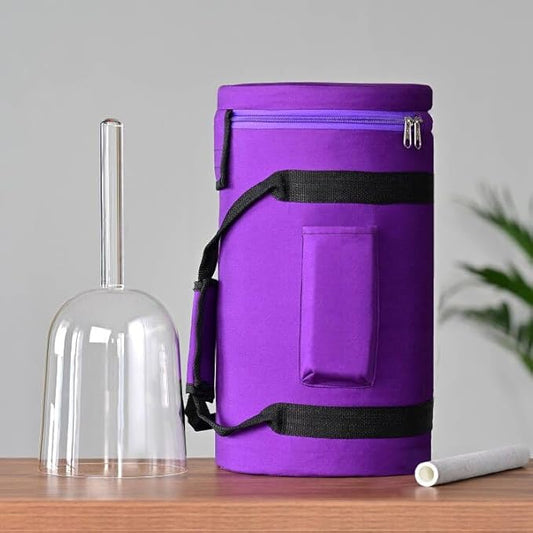 440HZ 6 Inch F Note Handle Clear Quartz Crystal Singing Bowl + 6" Purple Colored Carry Case Bag + One Suede Mallet
