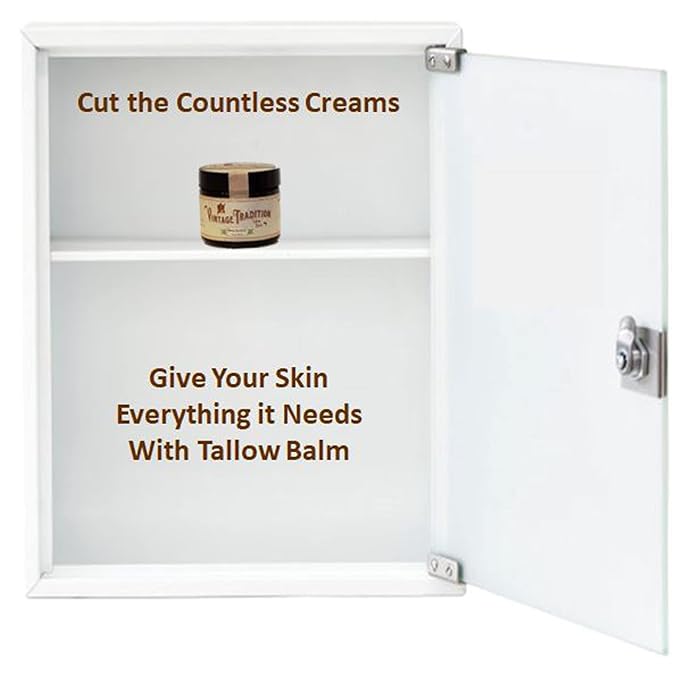 Vintage Tradition Beef Tallow All Purpose Balm - Healing, Hydrating Lavender Oil Skin Care Salve Replaces Body Lotion, Hand Cream, More - Essential Oil, Olive Oil, and Grass-Fed Tallow, 2 fl. oz.