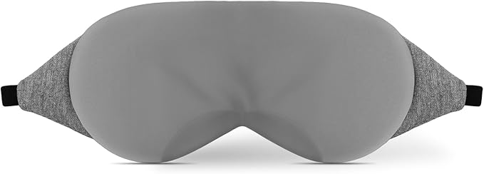 Cool Touche Sleep Mask for Side Sleepers Men & Women, Eye Mask with Memory Foam Nose Padding, Ultra Soft Blockout Eye Shade Cover, Cotton Sleep Mask for Sleeping, Travel, Nap (Gray)