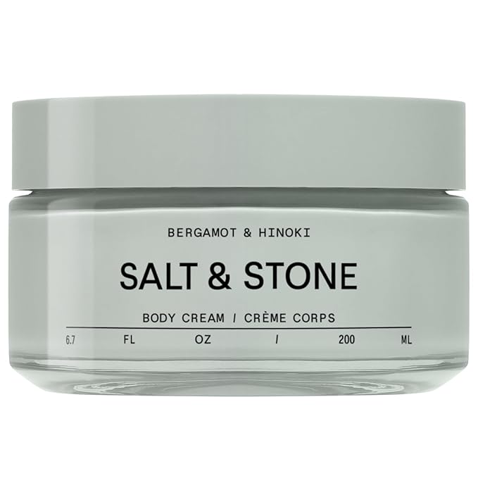 Salt & Stone Body Cream – Bergamot & Hinoki | Hydrating Formula with Seaweed Extracts, Spirulina & Squalane | Deep Hydration, Skin Barrier Repair & Healthy Glow | for all Skin Types (6.7 fl oz)