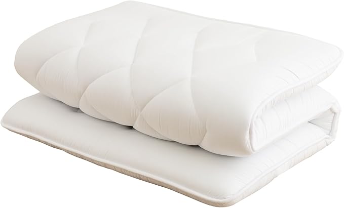 Japanese Futon Mattress, 100% Polyester, Foldable & Portable Floor Lounger Bed, Roll Up Sleeping Pad, Shikibuton (Twin, Regular)