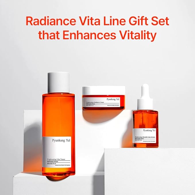 Pyunkang Yul PKY Radiance Skincare Gift Set for Flawless and Radiant Skin with Deep Hydration, Vitamin C and Pearl Extract, Korean skincare(3-item set)