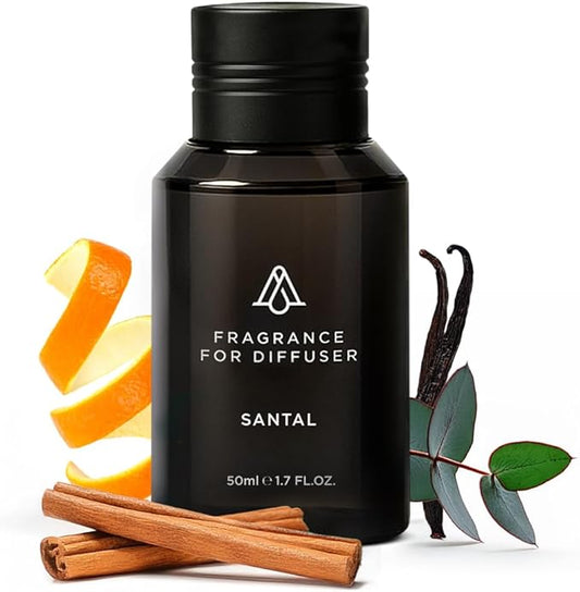 AromaPlan Hotel Scents Santal, 1.7 Fl Oz (50 ml)- Home Luxury Aroma & Hotel Fragrance Essential Oil- Hotel Essential Oil for Aromatherapy- USA Made, Bolder Aroma & Longer Lasting
