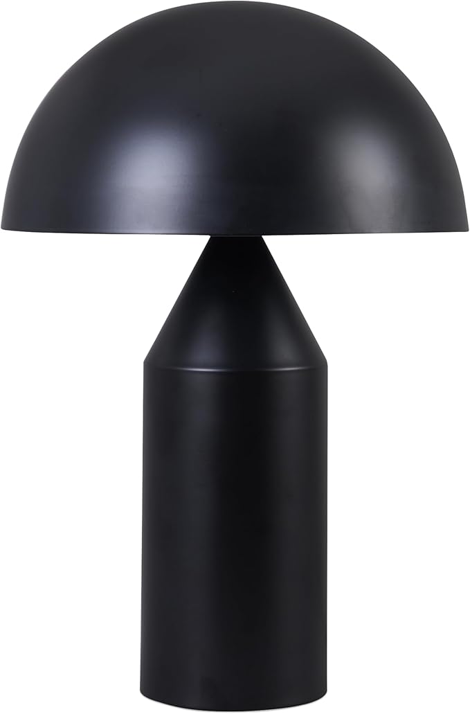Brightech Venus 14" Globe Table Lamp – Modern Mid-Century Lamp with Golden Metal Shade – Nightstand, Bedside, Desk & Accent Table Lighting for Bedroom, Living Room & Office Décor - Black