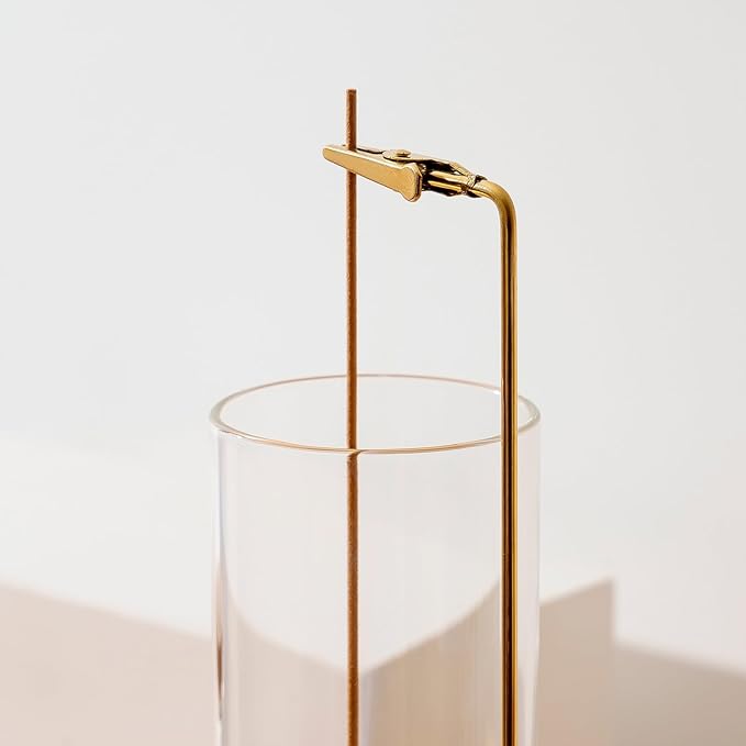 Incense Holder for Sticks, Anti-Ash Flying Incense Burner with 30 Incense Sticks, Detachable Glass Ash Catcher (Wood, Brown-2Pcs)