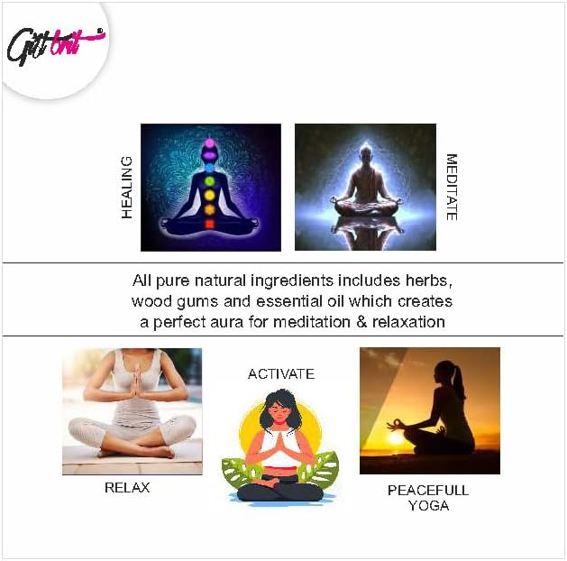 Giftbrit Sandalwood Natural & Herbal Incense Sticks 100 Sticks with Incense Holder for Meditation, Yoga, Church, Relaxation, Healing and Positivity