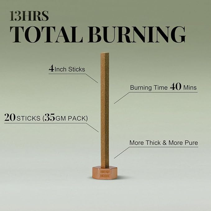 Focus & Purify - Innergy Cedarwood Incense Sticks, Natural Woody Aroma for Home Office