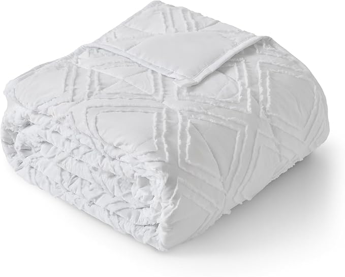 Topblan Weighted Blanket Queen Size 15lbs, Soft Cooling Weighted Blanket for Adults, Breathable Heavy Microfiber with Glass Beads Warm Blanket for Sofa Bed All Season, 60 x 80 inches, White