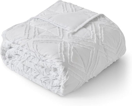 Topblan Weighted Blanket Queen Size 15lbs, Soft Cooling Weighted Blanket for Adults, Breathable Heavy Microfiber with Glass Beads Warm Blanket for Sofa Bed All Season, 60 x 80 inches, White