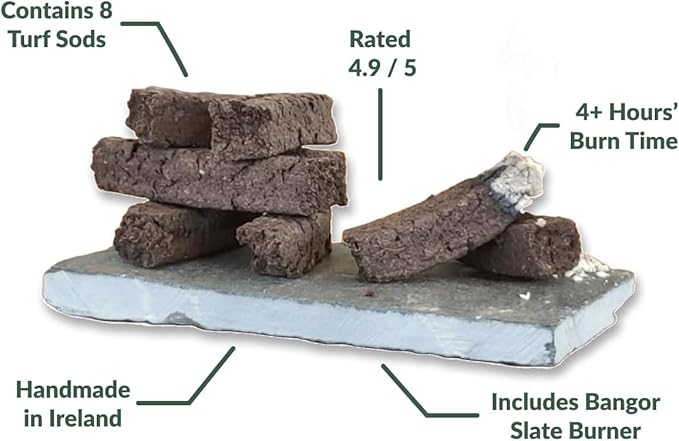 Irish Turf/Peat Incense Bulk Pack of 'Wee Bits' 90g - The Authentic Smell of Ancient Ireland - Irish Gift Idea Made in Ireland