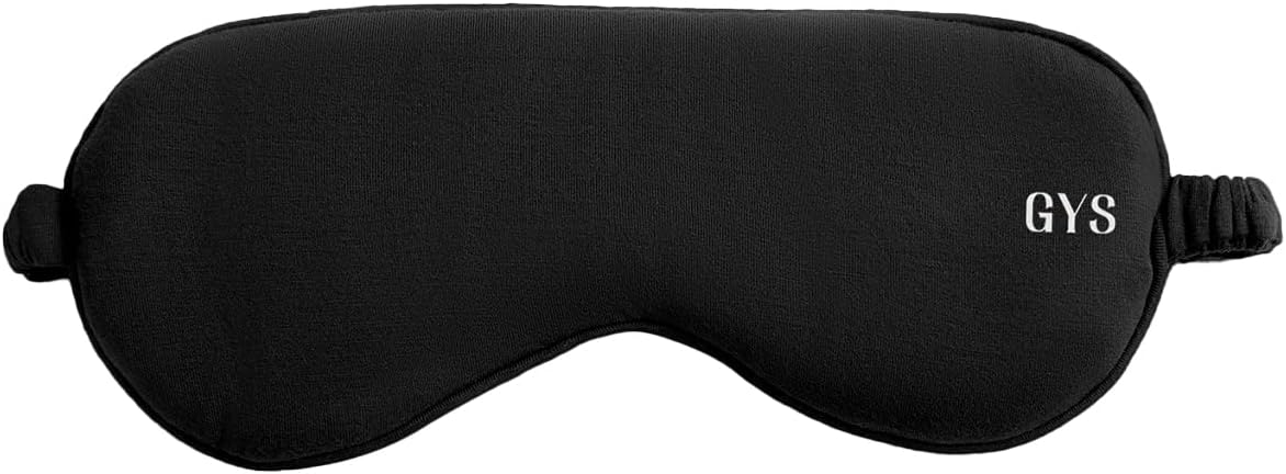 GYS Premium Bamboo Viscose Sleep Mask with Elastic Strap Block Light Eye Mask for Sleeping and Traveling, Black, One Size