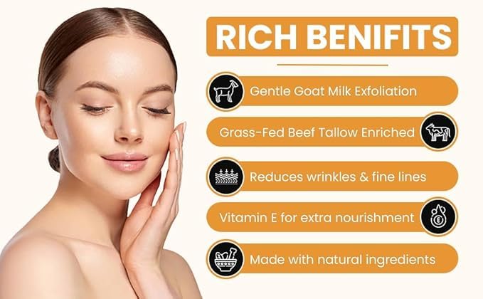 Tallow & Goat Milk Body Lotion for Sensitive Skin, Organic moisturizing Lotion - Soothes Dry skin, Goat Milk face and body Moisturizer - Handmade Tallow for skin cream (12 OZ, Frankincense)