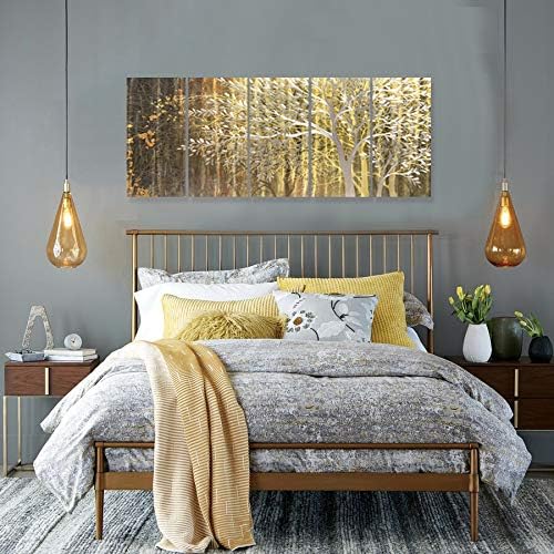 RICHSPACE ARTS Gold Metal Tree Wall Decor Large Modern Nature Landscape Paintings Wall Art 3d Metallic Sculpture Contemporary Artwork with Metal Texture for Living Room Dining Room