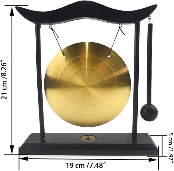 Hooshing Brass Feng Shui Gong Desktop Zen Art Home Decor Housewarming Blessing Gift