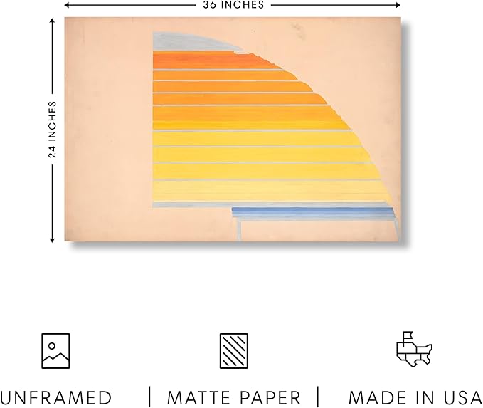 HAUS AND HUES Colorful Abstract Wall Art - Minimalist Retro Picture for Living Room Decor, Red and Pink Modern Wall Art Painting (Winold Reiss, Unframed, 24x36)