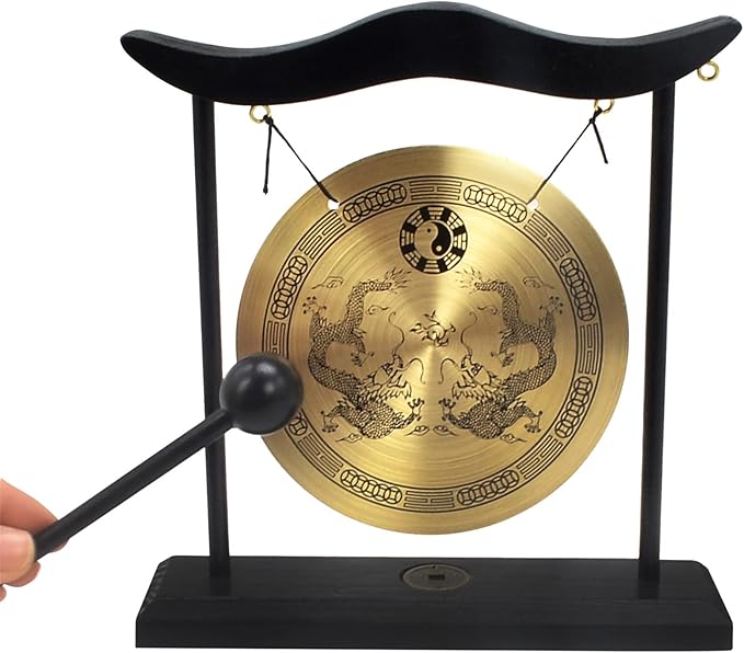 Zen Art Brass Feng Shui Desktop Gong H1303