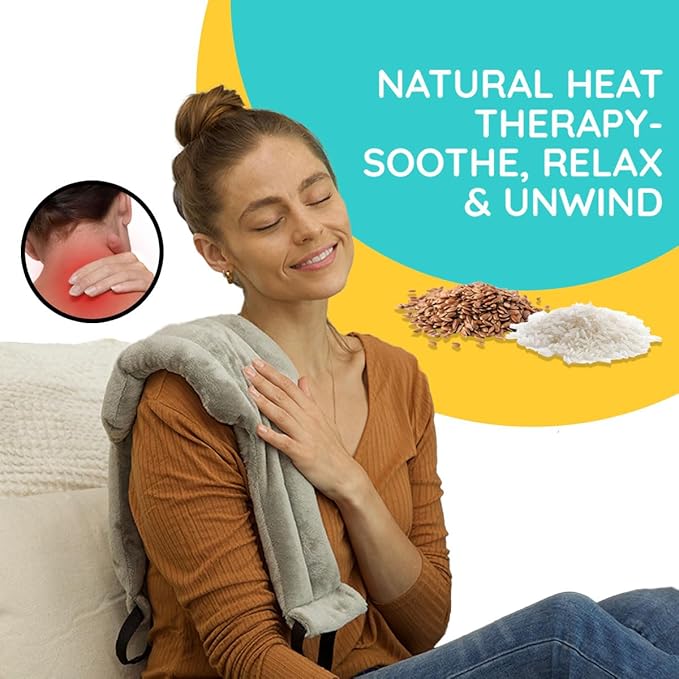 Microwavable Heating Pads for Neck Pain Relief, Back Pain, Shoulder Pain Relief - Microwave Heating Pad for Cramps and Muscle Relief, Hands- Free Heat Pack for Tense Muscle - 1 Pack