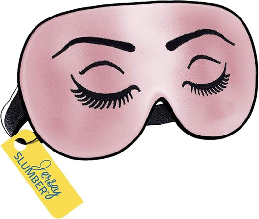 Silk Sleep Eye Mask for Men Women, Comfortable Super Soft Eye Mask with Adjustable Strap, 100% Pure Silk, Works with Every Nap Position, Ultimate Sleeping Aid Blindfold, Blocks Light, Jersey Slumber