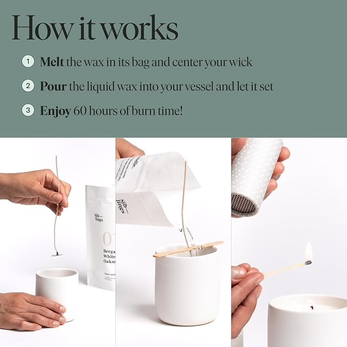 Siblings Candle Making Kit | DIY Coconut-Soy Wax Candle Kit with Wooden Wick | Scent No 04: Eucalyptus, Balsam, Wild Berries | Clean, Non-Toxic, Reusable, 60 Hr Burn