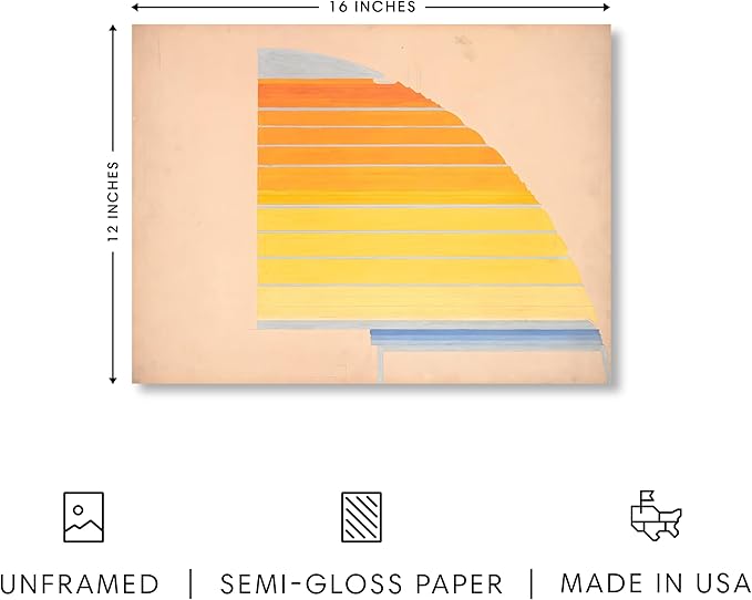 HAUS AND HUES Colorful Abstract Wall Art - Minimalist Retro Picture for Living Room Decor, Red and Pink Modern Wall Art Painting (Winold Reiss, Unframed, 12x16)
