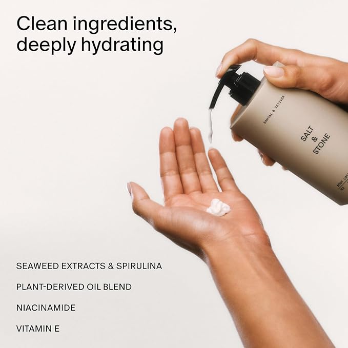 Salt & Stone Body Lotion for Women & Men | Hydrates, Nourishes & Softens Skin | Restores Dry Skin | Fast-Absorbing | Cruelty-Free & Vegan (100 ml) (Bergamot & Hinoki)
