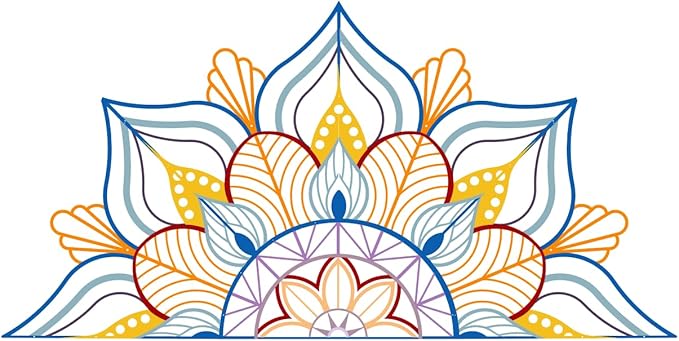 Resama Large Metal Mandala Wall Decor, Unique Lotus Flower Wall Art, Suitable for Office and Home Indoor and Outdoor Decoration (Colorful, 45''x22.6'' / 114x57.5cm)