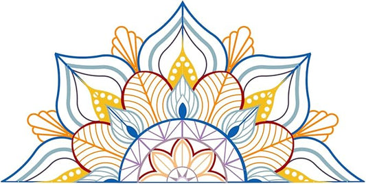 Resama Large Metal Mandala Wall Decor, Unique Lotus Flower Wall Art, Suitable for Office and Home Indoor and Outdoor Decoration (Colorful, 45''x22.6'' / 114x57.5cm)