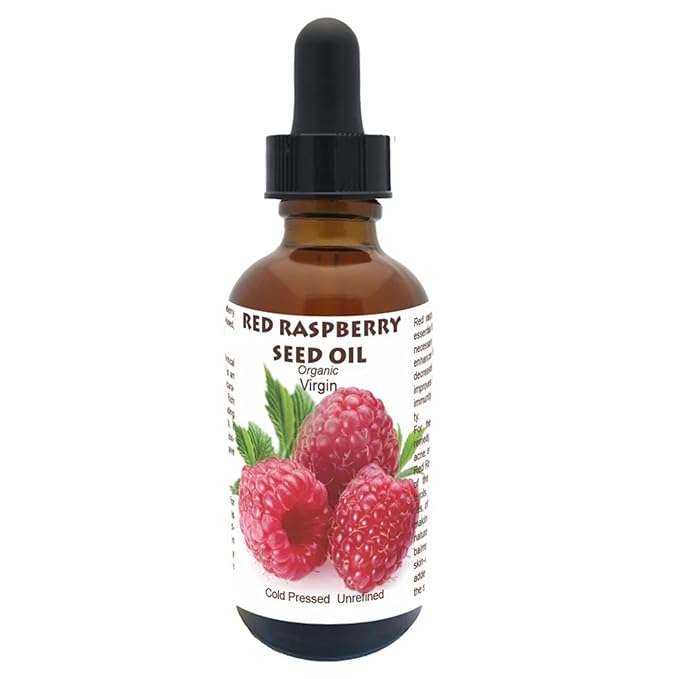 Best Nature's Cosmetics Red Raspberry Seed Oil – 100% Pure, Organic, Cold-Pressed – Natural Face & Hair Moisturizer – Rich in Vitamin E, Omega 3 – Anti-Aging Skincare – 2 fl oz / 60 ml