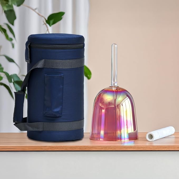 432HZ 6 Inch F Note Purple Color Quartz Handle Singing Bowl with Carry Case Bag for Sound Healing and Meditation