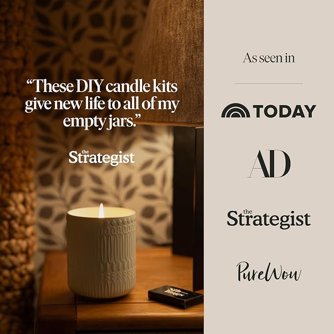 Siblings Candle Making Kit | DIY Coconut-Soy Wax Candle Kit with Wooden Wick | Scent No 06: Cardamom, Sandalwood, Vanilla | Clean, Non-Toxic, Reusable, 60 Hr Burn