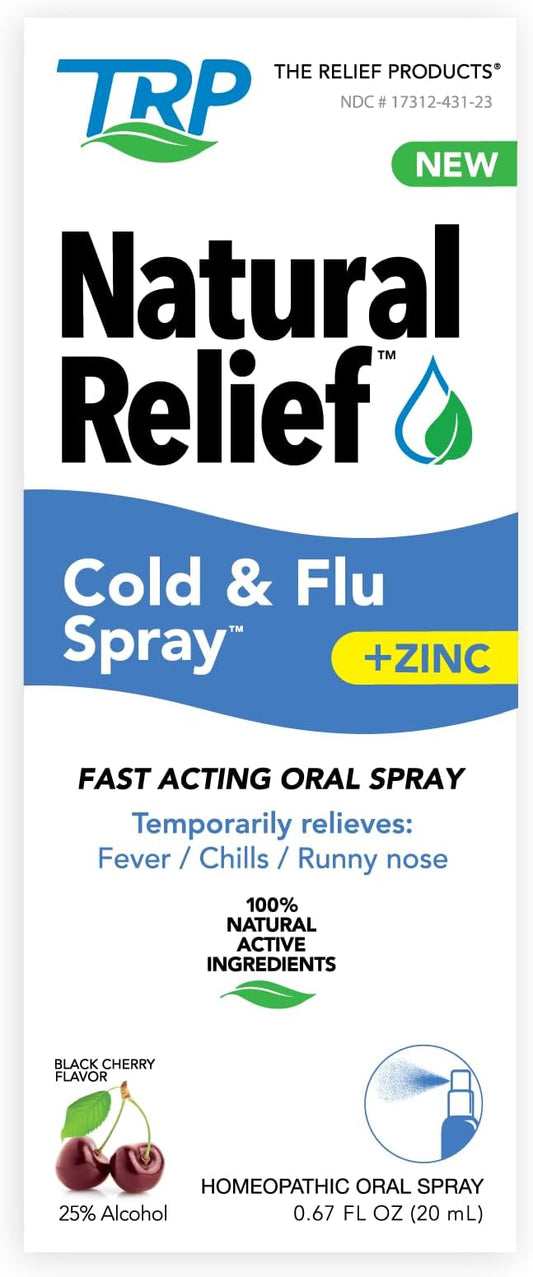 Natural Relief Fast Acting Cold and Flu Oral Spray with Zinc