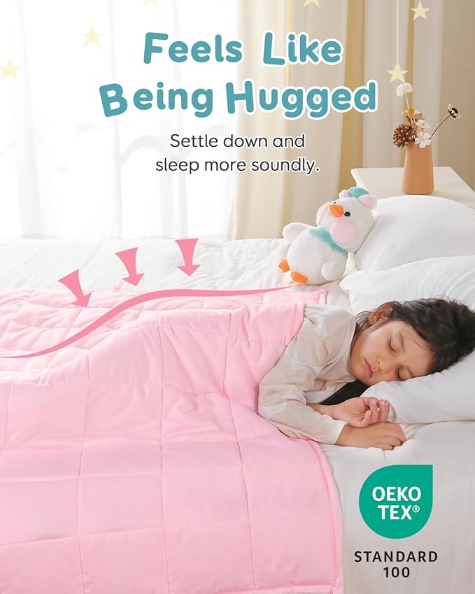 Topblan 5 lb Weighted Blanket 36" x 48" Lap Blanket, Soft and Breathable Microfiber, Pink