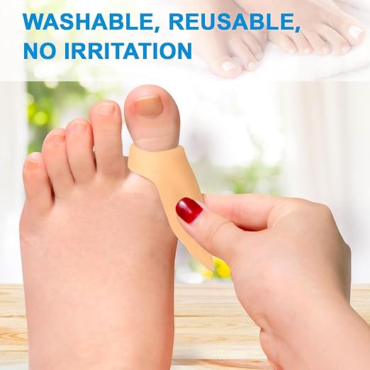 Gel Bunion Protector Shield, 10 Pack of Bunion Pads and Cushions, Bunion Guard for Big Toe, Relieve Foot Pain from Friction, Rubbing and Pressure - Beige