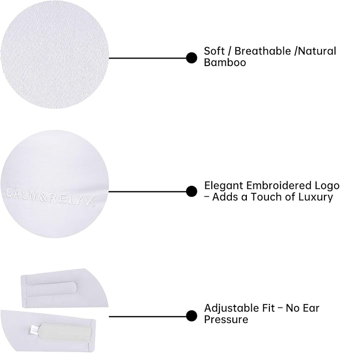 Calm & Relax 3D Sleep Eye Mask – Bamboo Fiber Soft Eye Cover with Zero Pressure, Lash-Friendly Design & Adjustable Strap – Lightweight Light Blocking Mask for Women & Men, Travel, Nap, Office