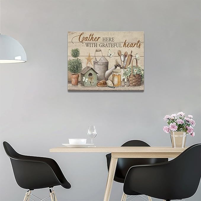 Farmhouse Kitchen Wall Art Country Kitchen Wall Decor Farm Rustic Sign Pictures Canvas Painting Artwork Home Decorations for Living Room Bedroom Bathroom Office 16"x12"