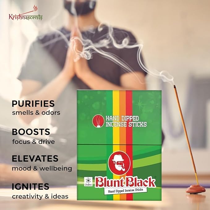 Incense Stick Holder with Blunt Black Hand-Dipped Premium Incense Sticks I 24 Pack Variety Sets, 288 Total | 11" Long Slow-Burning Sticks