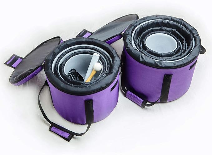 Leize Crystal Singing Bowl with Carrying Case, White, Set of 7 size 6-12" A-G Note 432 hz