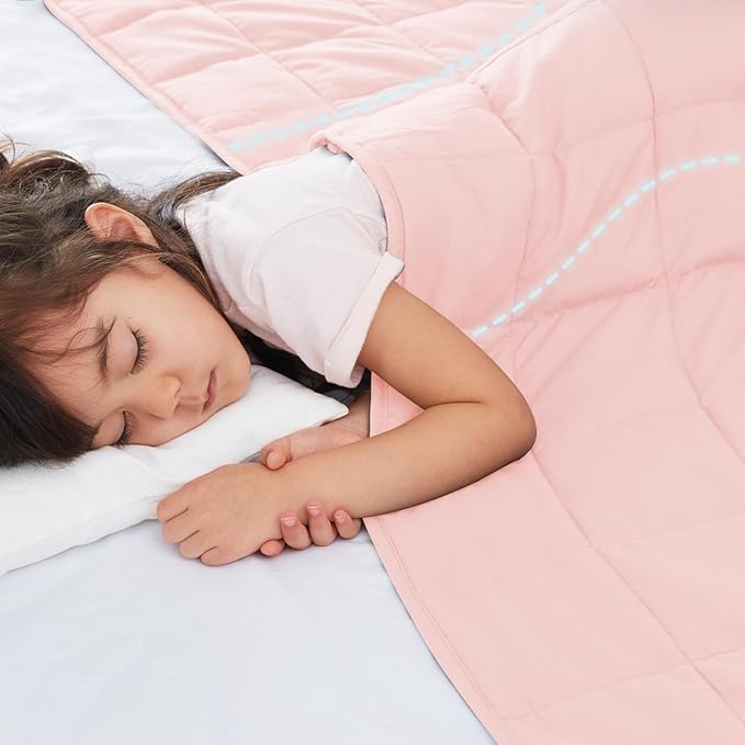 CYMULA Weighted Blanket Kids 7 Pounds (40''*60'' Throw Size) - Cooling Breathable Children Heavy Blankets Summer Winter - Ultra Microfiber Soft Comfort with Glass Beads - Gifts for Boys/Girls