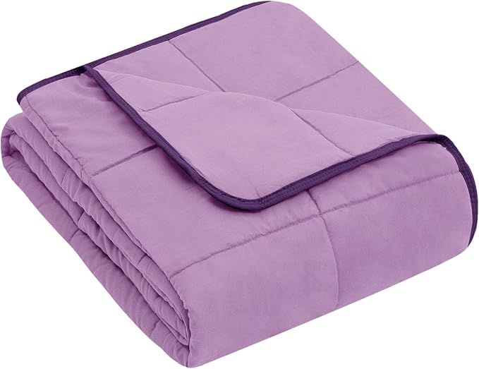 yescool Weighted Blanket (5 lbs, 36" x 48", Purple) Cooling Heavy Blanket for Sleeping Perfect for 40-60 lbs, Breathable Blanket with Premium Glass Bead, Machine Washable