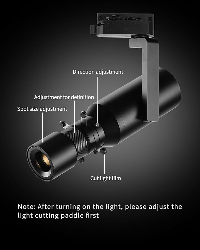 LED Track Light Head, 18W Shapeable Light, Adjustable Directional Aperture Shape for Museum Art Gallery Exhibition Art Picture 2700K